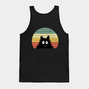 Funny Cute Cat Memes Cat Face Retro Vintage Tank Top